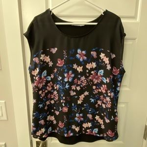 Black floral shirt